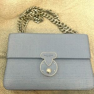 Henri Bendel blue metallic chain bag!
